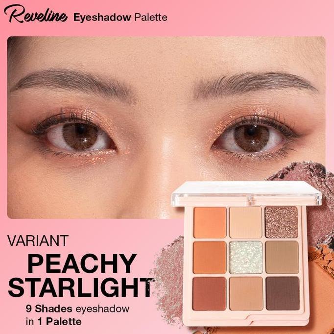 Moumou- Reveline 2Pcs Eyeshadow Palette (9Gr) Bpom  | Bundling Dazzling Gleam Peachy Starlight + Bro