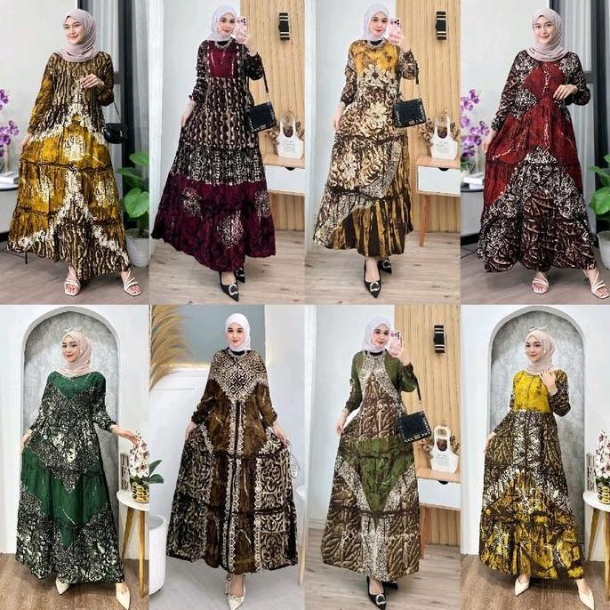 Premium Zaneera Batik - Gamis Twill Ori Berkualitas Cap Malaman Pekalongan Rayon Premium Tebal Dress