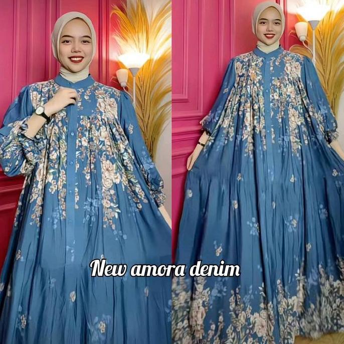 Premium Gamis Wanita Muslim Rayon Syifa Dress Lengan Balon