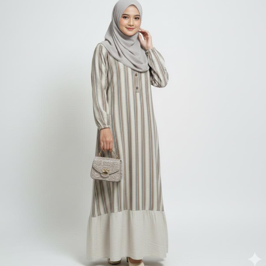RILLEY - Gamis Aidah | Gamis Wanita Bahan Adem Linen