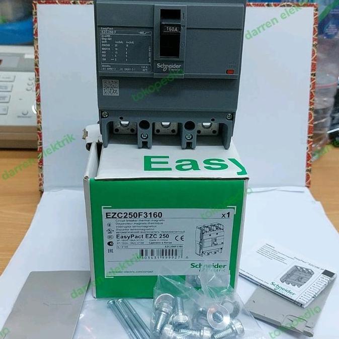 TERBARU - schneider mccb/breaker EZC250F 3p 160amper