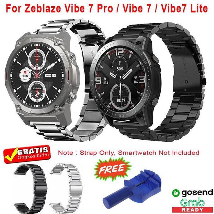 STAINLESS STEEL METAL STRAP FOR ZEBLAZE VIBE 7 PRO / VIBE 7 / VIBE 7 LITE TALI JAM 22MM