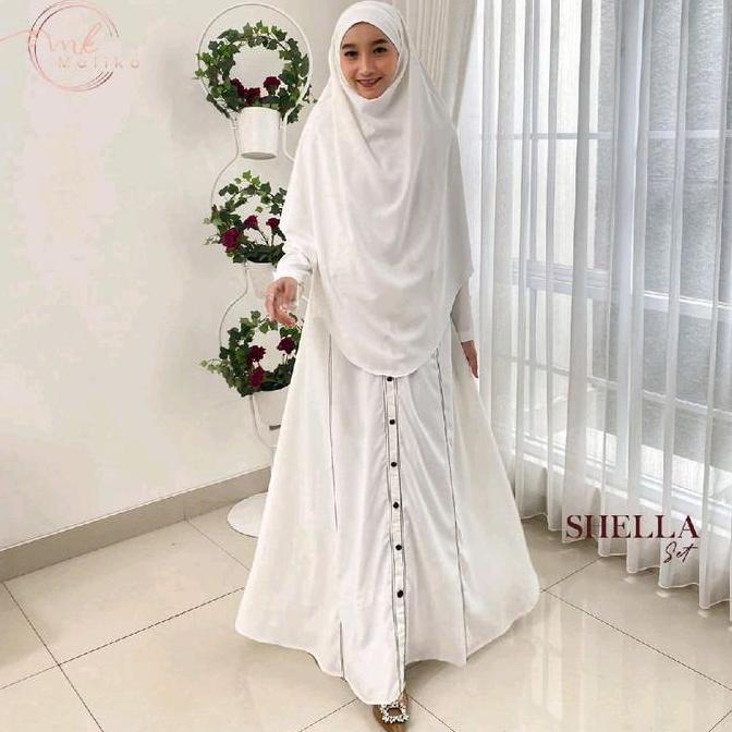 Sekarangaja- Rayna - Shella Abaya Set Umroh Anti Uv Adem Lembut - Abaya Umroh Premium