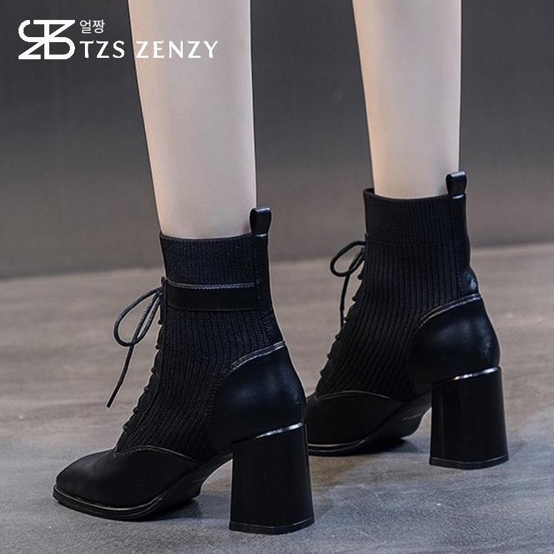PROMO TZS Zenzy Clarine Heels - Sepatu Boots Heels Wanita - Boots Heels Modis - High Heels Wanita
