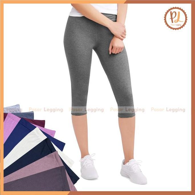 DF72 - Legging Pendek Kaos Rayon Wanita / Legging 3/4 Kaos Rayon / Celana Legging Pendek Bahan Kaos 