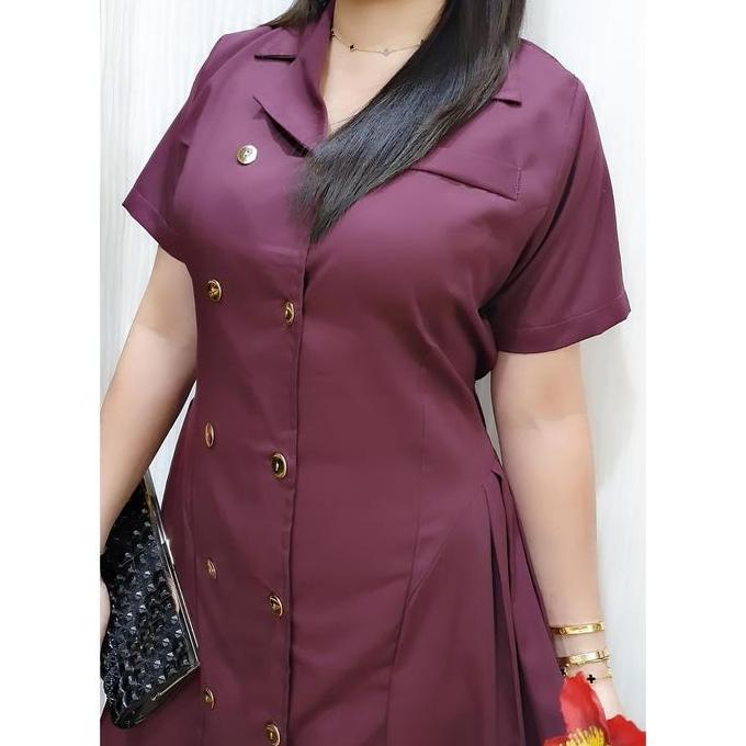 DS69 >> Dress Midi Korea - Dress BlazerWanita - Dress Pesta - Dress Formal - Dress Toyobo Katun Jepa