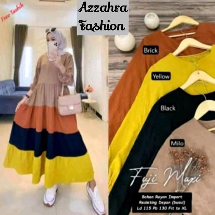 Promo Bulan Ini Gamis Fuji / Gamis Midi Fuji / Gamis Midi / Gamis Midi Pelangi / Gamis Susun / Gamis