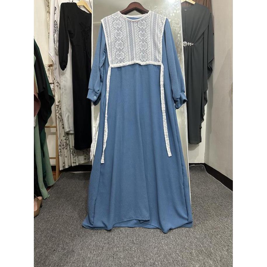 Terlaris Baju Gamis Wanita Naira / Gamis Crinkle Premium / Gamis Elegan Simple / Gamis Elegan Mewah 