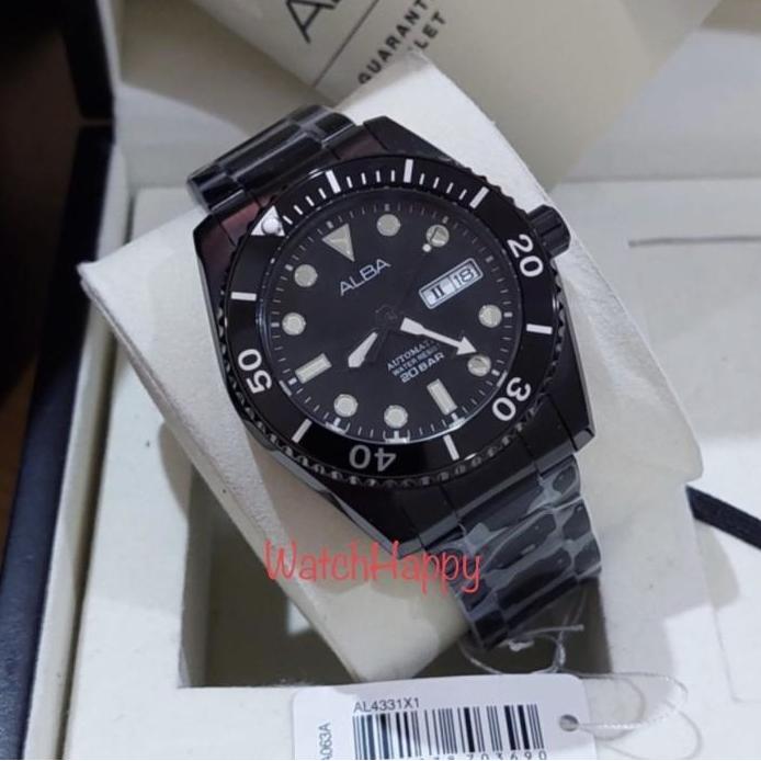 Ready WatchHappy Alba AL4331X1 Men Watch ALL BLACK Automatic AL4331 ORIGINAL