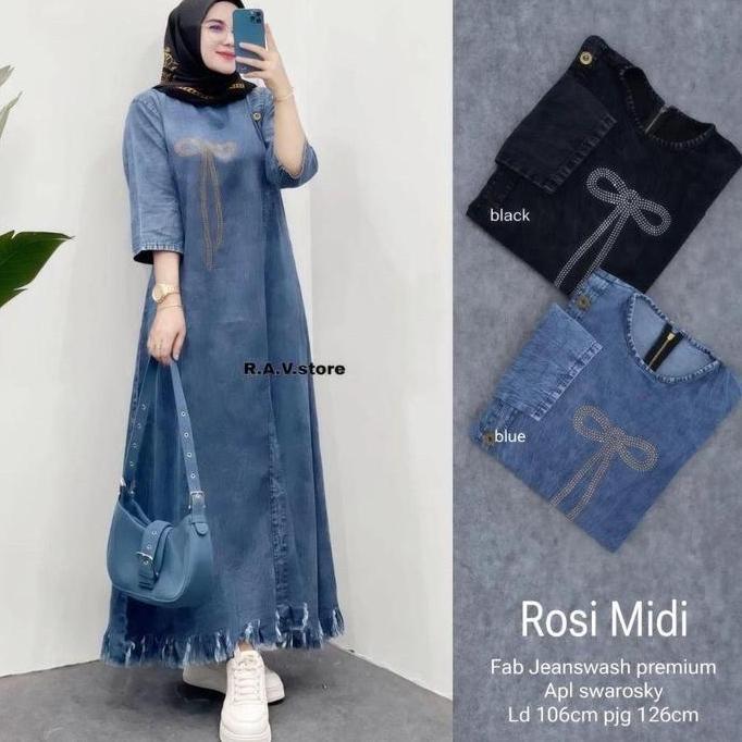 Terlaris Dress Muslim, Fashion Muslim, Baju Wanita, Dress, Gamis Jeans. Gamis,Fashion Wanita, Rosi M