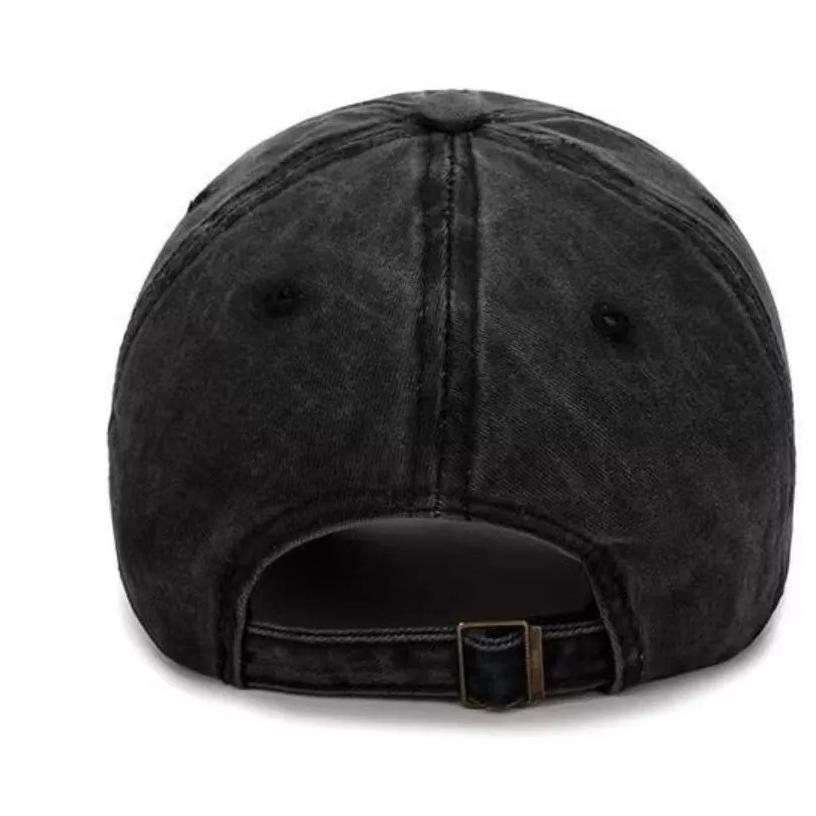 FREE ONGKIR TOPI NY FULL BLACK BAHAN DENIM WASH TERBARU TOPI BASEBALL PRIA UNISEX