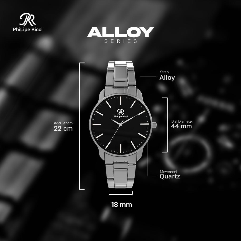 DISKON PHILIPE RICCI JAM TANGAN PRIA BESI RANTAI ANALOG ORIGINAL PR15 FREE BOX