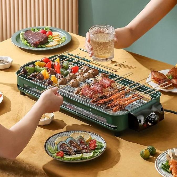 Shenar Korean Pan Bbq Grill 2 In 1 / Bbq Elektrik Grill / Kuali Panggang Barbeque Non Stick Pemangga
