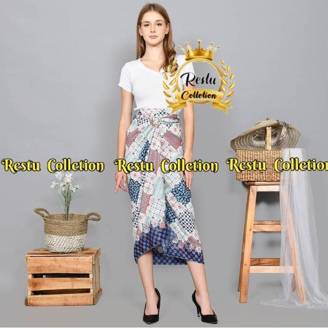 DY143 >> Rok Lilit Warp Skirt Serut Songket Jumputan Batik Panjang Wanita Bawahan Kebaya Kondangan N