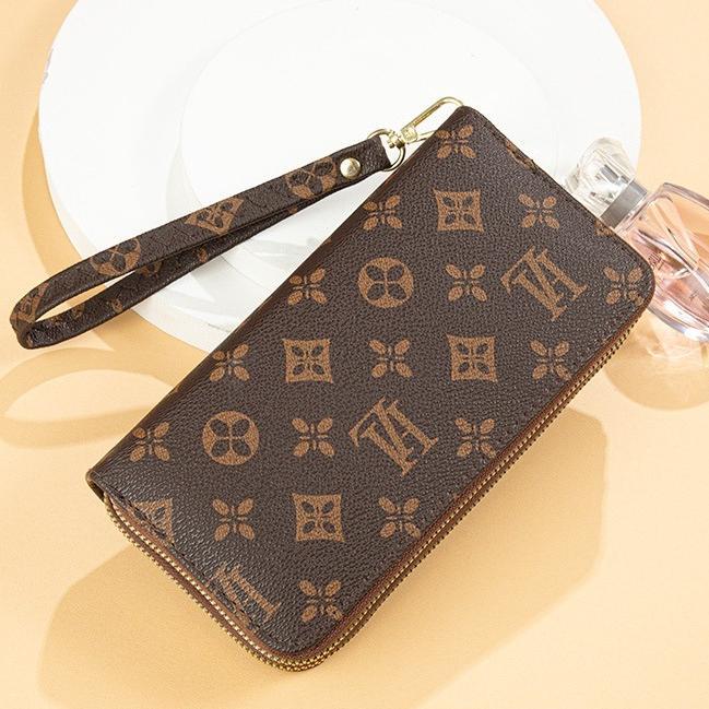 CUCI GUDANG DOMPET PANJANG WANITA 2 RESLETING PREMIUM KULIT COKLAT CANDY WA446B7 BRANDED CEWEK SLOT 