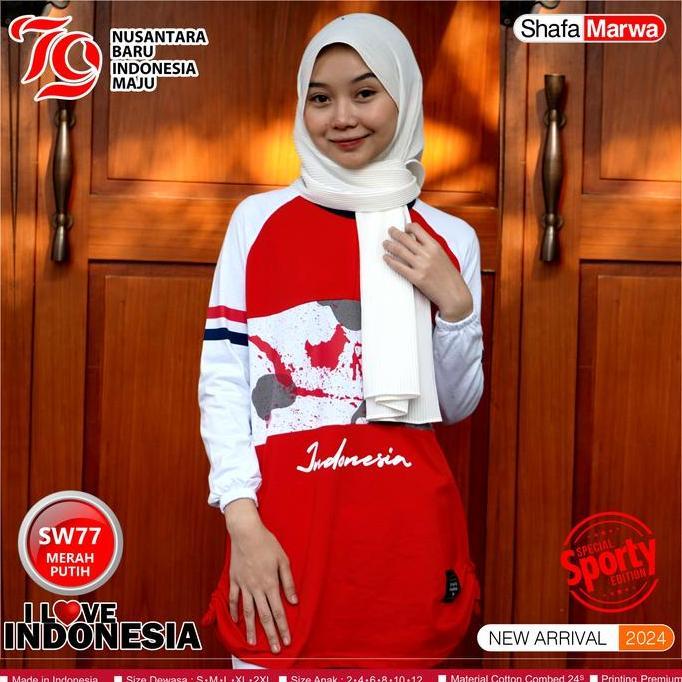 Shafamarwa Baju keluarga Merah Putih Agustusan - Kaos Seragam Couple Edisi Kemerdekaan 17 Agustus SM