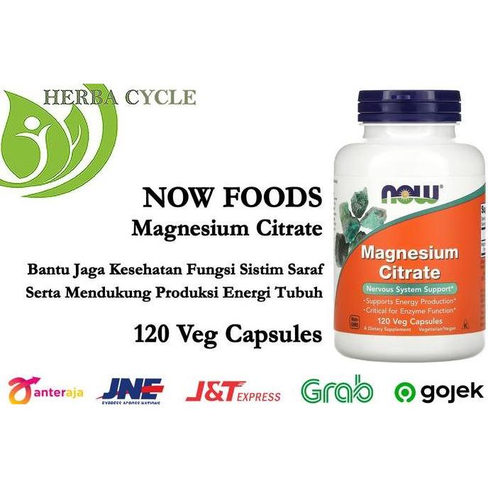 TERMURAH - Now Foods Magnesium Citrate (120 Veg) Now Magnesium Citrate