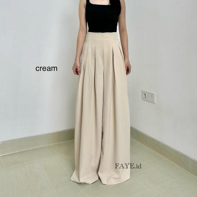 Cuci Gudang  Faye - Naira Pants  Kulot Wide Pants| Kulot Rok | Kulot Korea | Celana Premium Panjang 