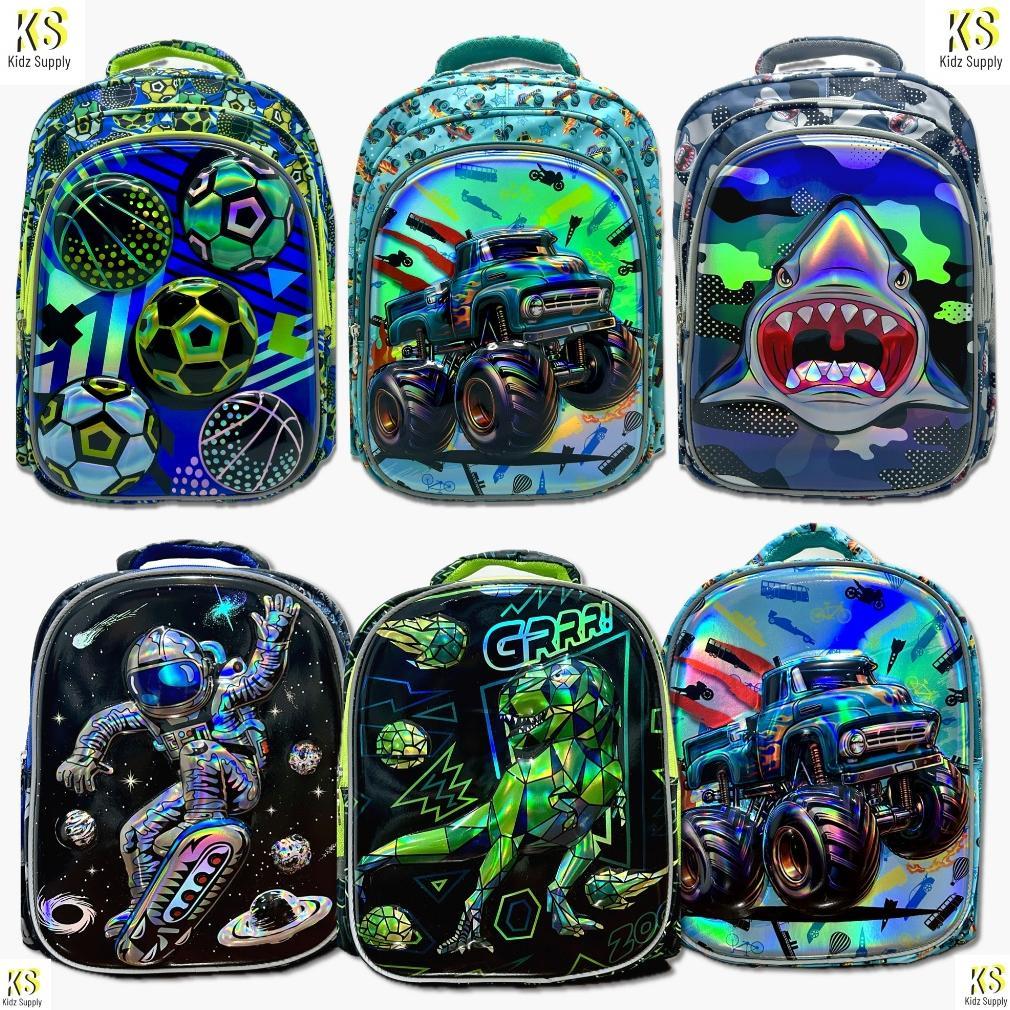 Tas Ransel Anak Laki Laki TK SD Dino Ransel Sekolah Dinosaurus Astronot Mobil Timbul Anti Air Backpa