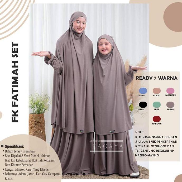 Gamis Couple Ibu dan Anak Muslimah French Khimar Full Set dengan Cadar