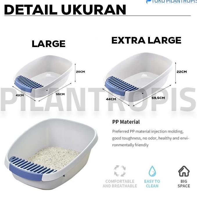 LITTER BOX KUCING JUMBO XL TEMPAT PUP BAK KOTAK PASIR KUCING LITER BOX BIN
