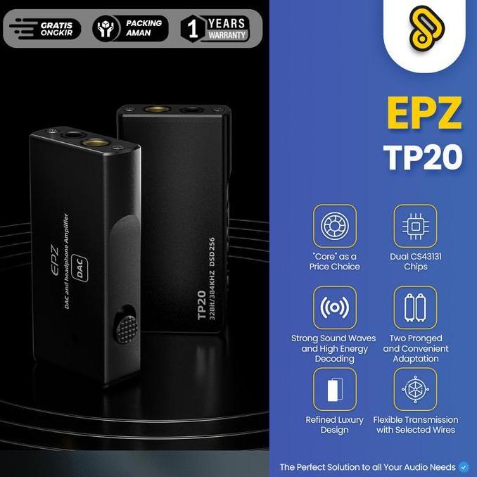 Promo EPZ TP20 Portable MQA USB DAC Audio Headphone Amplifier USB-C Diskon