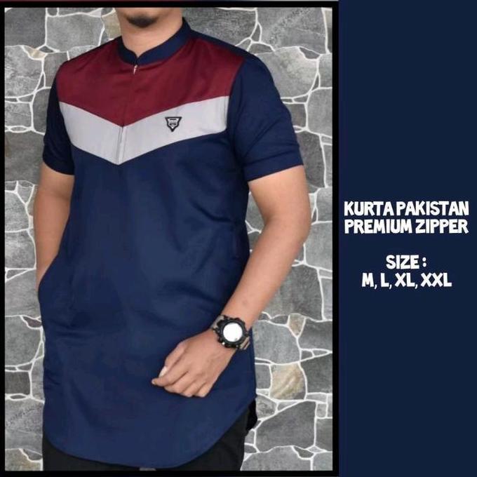 Kemeja Koko Pakistan | Kurta Zipper Couple ( Ayah & Anak ) muslim fashion katun toyobo Baju Keluarga
