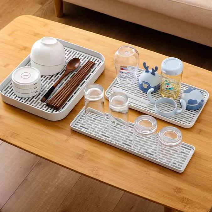 Nampan/Draining Board Tatakan Gelas dan Alat Makan alas cuci walnut tahan lama random piring BS