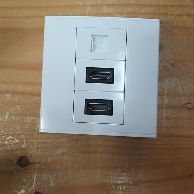 TERMURAH - STOP KONTAK 2 HDMI 1 LAN CAT 6 RJ45
