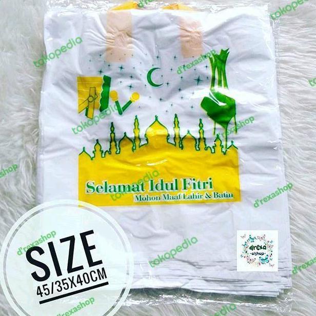 45/35x40 cm Kantong plastik motif idul fitri, tas parcel lebaran