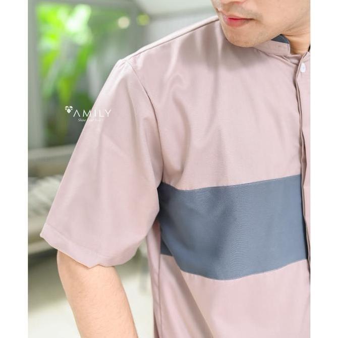 GAMIS SARIMBIT SYARI BAJU COUPLE NAVY BIRU PINK LILAC MAUVE AMILY HIJAB AZZAM AZIMA DRESS POLOS ORIG