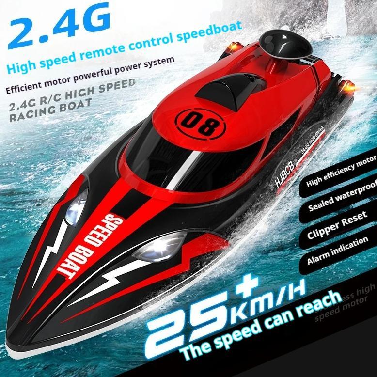 [ready] rc boat HJ808 2.4ghz 25kmh speed 150 meter kontrol kapal rc speed boat