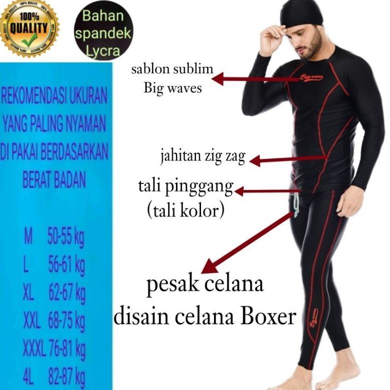 Baju Renang Pria Dan Wanita Baju Renang Setelan Atas Bawah Baju Renang Dewasa Baju Renang Tangan Pan