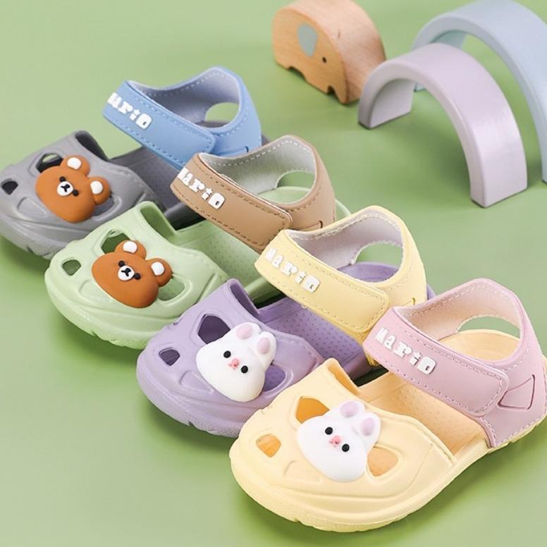 Cheerful Mario Sepatu Sandal Lucu Anak  Import Sandal Kartun  Beruang Kelinci Anak Perempuan Vogue