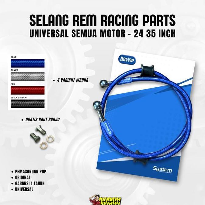 Promo Selang rem 90cm 35inc Karbon cable sepeda motor Selang Rem Racing Black Carbon Depan & Belakan