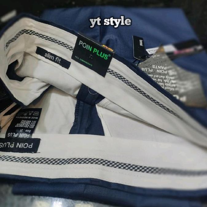 Terbaru Original Produk By.Poin Plus | Celana Bahan Semiwool Poin Plus | Celana Bahan Slimfit Pria P