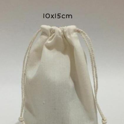 Ready Kantong Serut Blacu /Pouch serut kantong blacu/kain blacu serut