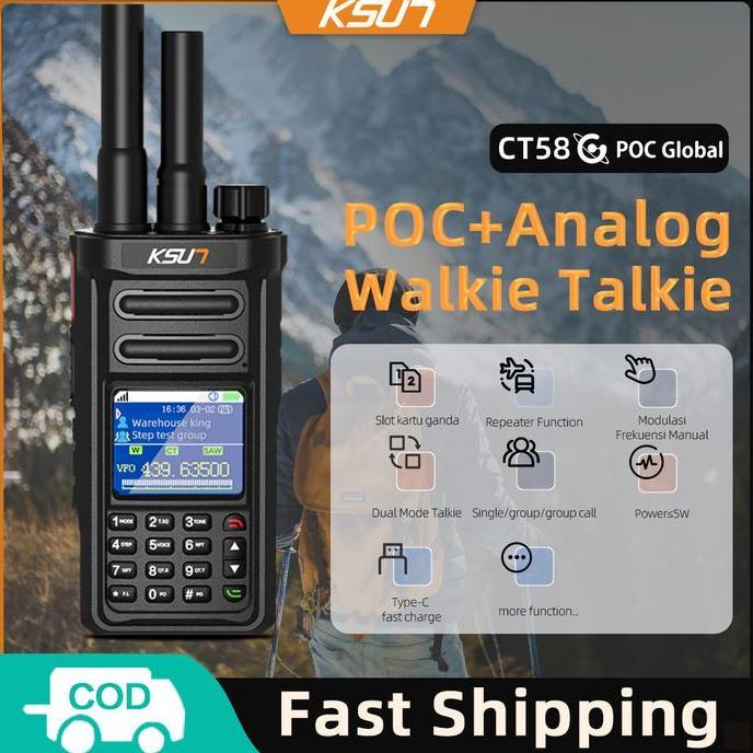 [ POC Global ] HT POC 4G+Analog HT KSUN CT58 HT Jarak Jauh 50Km