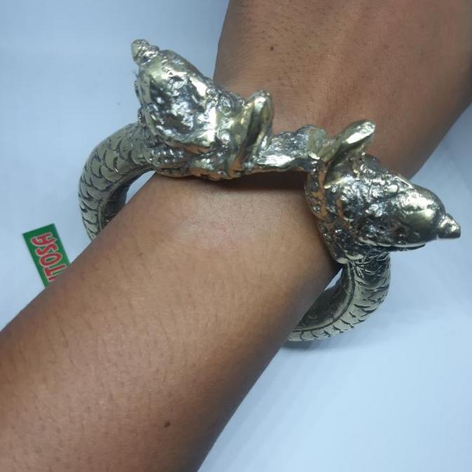 Barang Antik Gelang Nogo Temanten kuningan Besar Istmewa