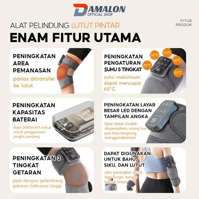 DAMALON Pelindung Lutut Pemanas Pintar/Pemijat Lutut/Penyangga Lutut dengan Pemanas Listrik/Alat Ter