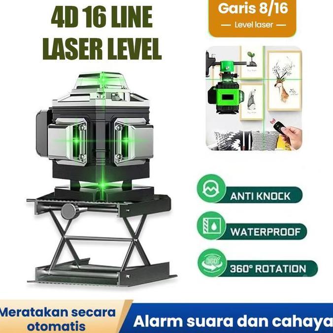 OWZY Laser Bangunan Alat Perata Laser 8/16 line 4d digital meteranLaser Laser Sinar Hijau dengan Rem
