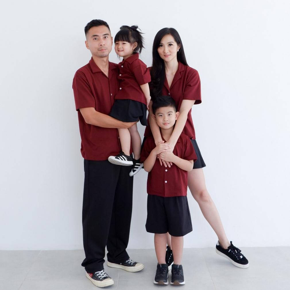 BEST DEALS Isla Gaby Family Maroon - Maroon - Set Pakaian Keluarga - Baju Couple - Baju Keluarga - B
