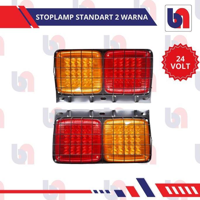 ZOVALA Stoplamp Variasi 2 Warna Polos LED 24 Volt Lampu Belakang Rem Kedip Mobil Truk Truck Canter H