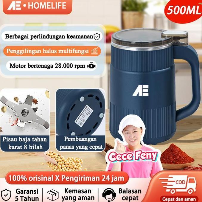DELSMART AE Blender Bumbu Dapur / Grinder Kopi Elektrik / Blender Chopper  500ML Biji Kopi / Kedelai