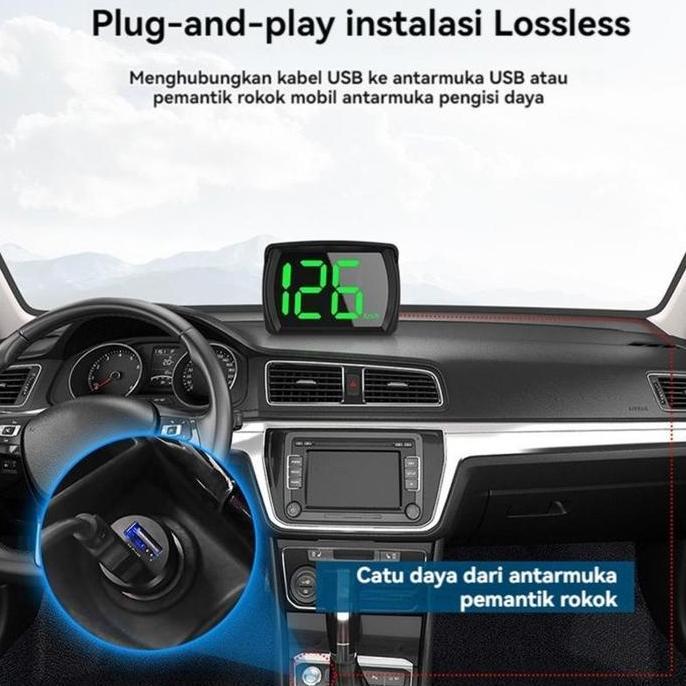 CIARY Speedometer Mobil Digital Speedometer GPS Digital KM/H dengan Tampilan Huruf Besar LED untuk M