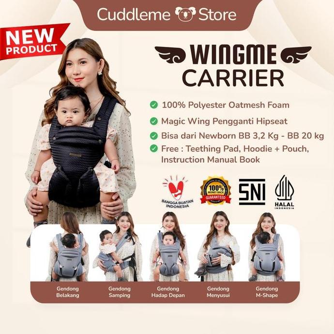 CuddleMe Black Edition - Gendongan Cuddle Me Warna Motif Hitam - Geosfit Air - Ultimo Carrier - Leva