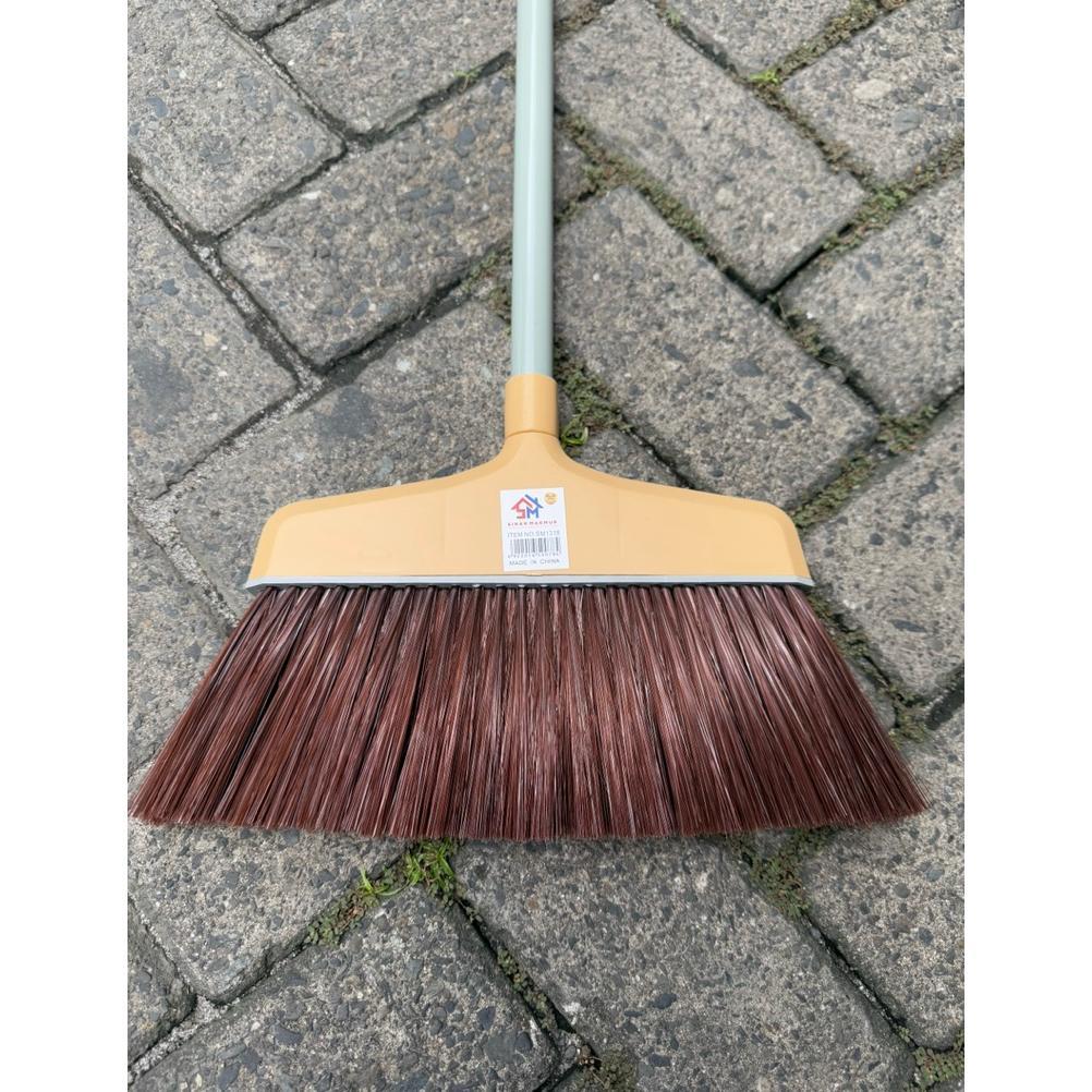 BIG PROMO Sinar Sapu Lantai Plastik 1318 Bulu Lembut Anti Keriting Gagang Padat Ringan Kokoh Tahan L