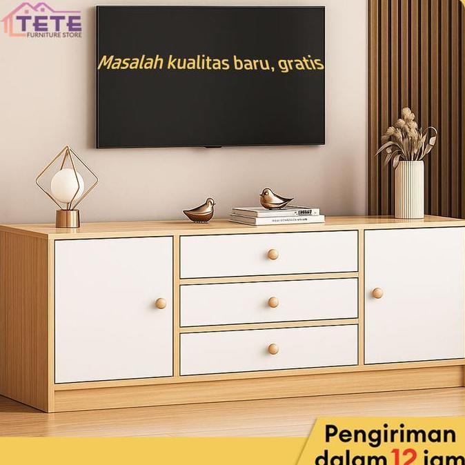 CARADA TETE2 Meja TV Kayu 160CM-120CM Lemari TV Minimalis Modern Rak TV Bufet TV Kabinet TV Untuk Ru