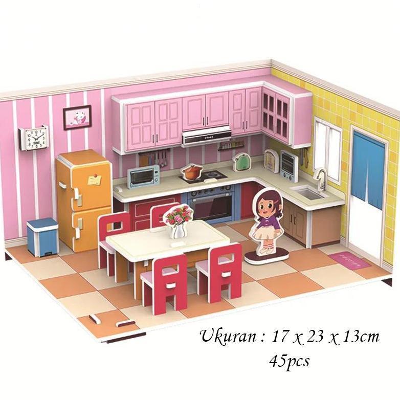 HOT SALE DIY 3D FOAM PUZZLE MAINAN EDUKASI ANAK MINIATUR INTERIOR RUMAH RUMAHAN BONGKAR PASANG BP