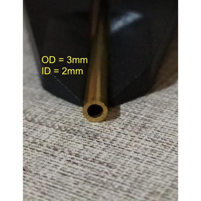Pipa kapiler kuningan / brass Tube OD 3mm x ID 2mm L 300mm